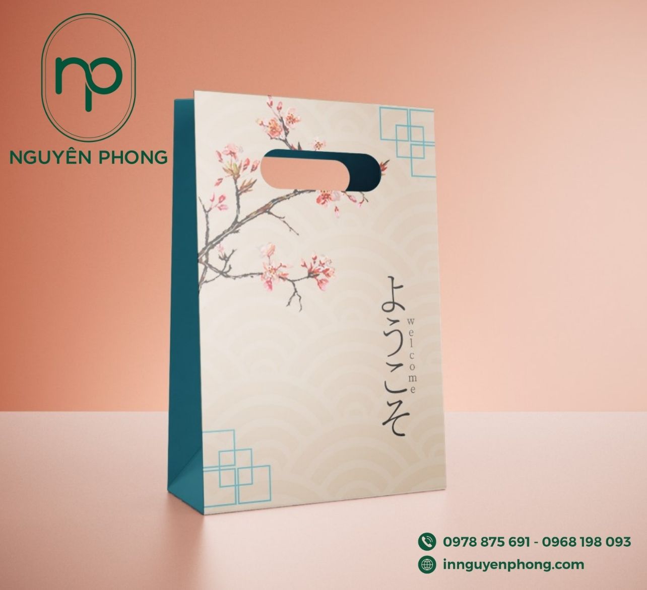 Mẫu túi giấy khách sạn phong cách Nhật Bản 